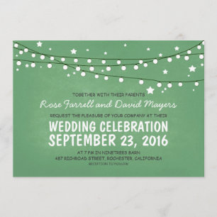 Invitación Noche estrellada ilumina matrimonio ruso verde inv