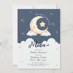 Invitación Noche estrellada mística luna baby shower