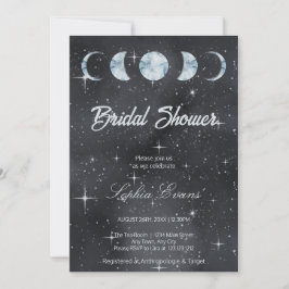 Invitación Noche estrellada Moon Phases Zodiac Bridal Shower