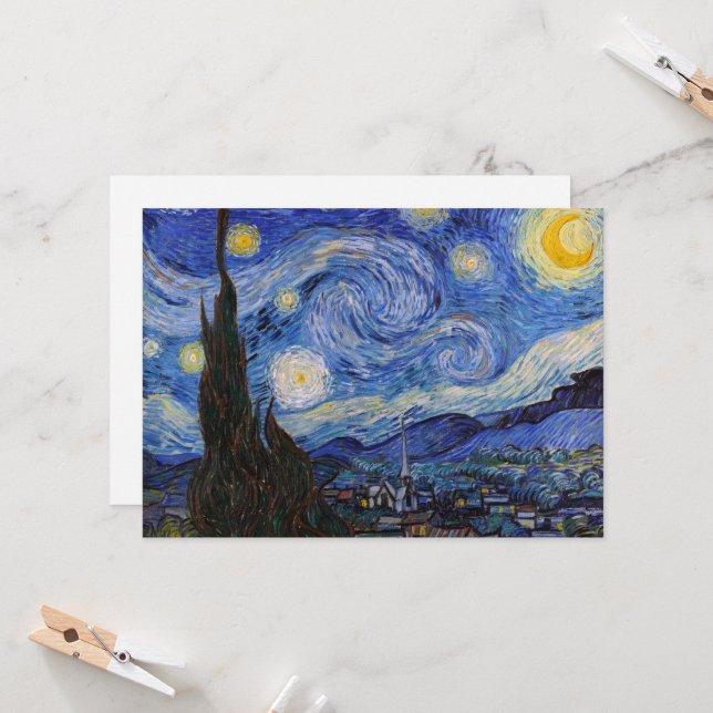 Invitación Noche estrellada: Saint Remy de Vincent Van Gogh (Anverso/Reverso In Situ)