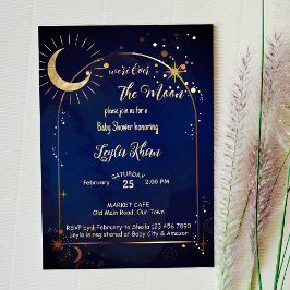 Invitación Noche estrellada sobre la luna Baby Shower invitac