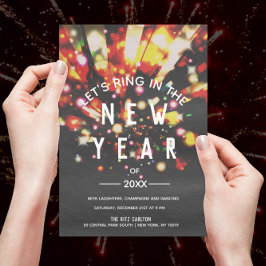 Invitación Noche estrepitosa alumbra al Fiesta de Nochevieja