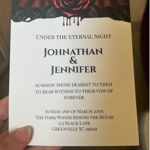 Invitación Noche Eterna Boda Gótica de Vampiros Romance Oscur