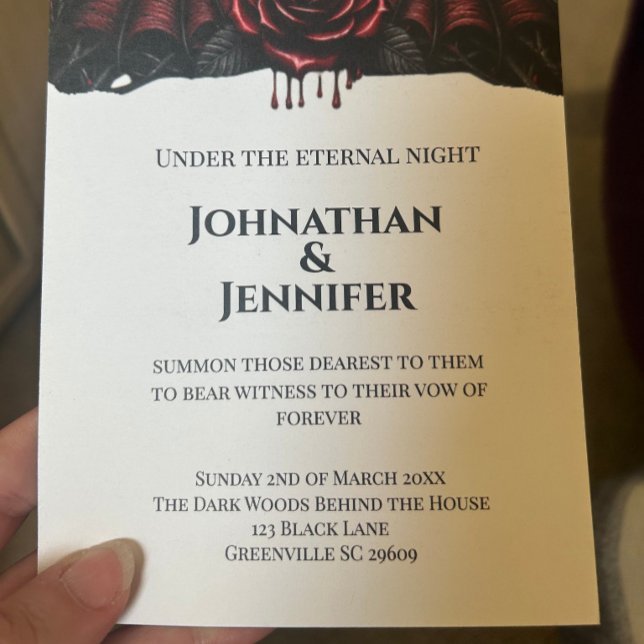 Invitación Noche Eterna Boda Gótica de Vampiros Romance Oscur (Subido por el creador)