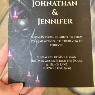 Invitación Noche Eterna Romance Oscuro Boda Gótica de Vampiro