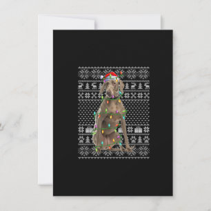 Invitación Noche feo estilo suéter Santa Weimaraner Perro Chr
