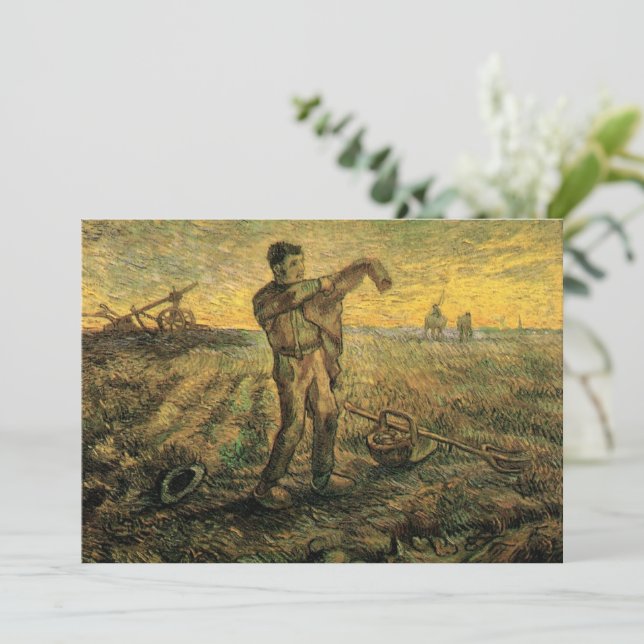 Invitación Noche - Fin del día por Vincent van Gogh (Anverso de pie)