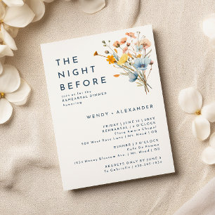 Invitación Noche floral elegante audaz antes de la cena de en