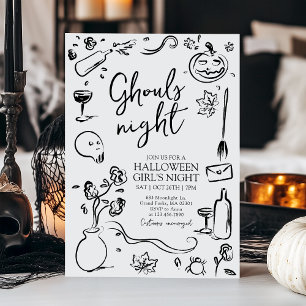 Invitación Noche Ghouls para los Chicas de la fiesta de Hallo