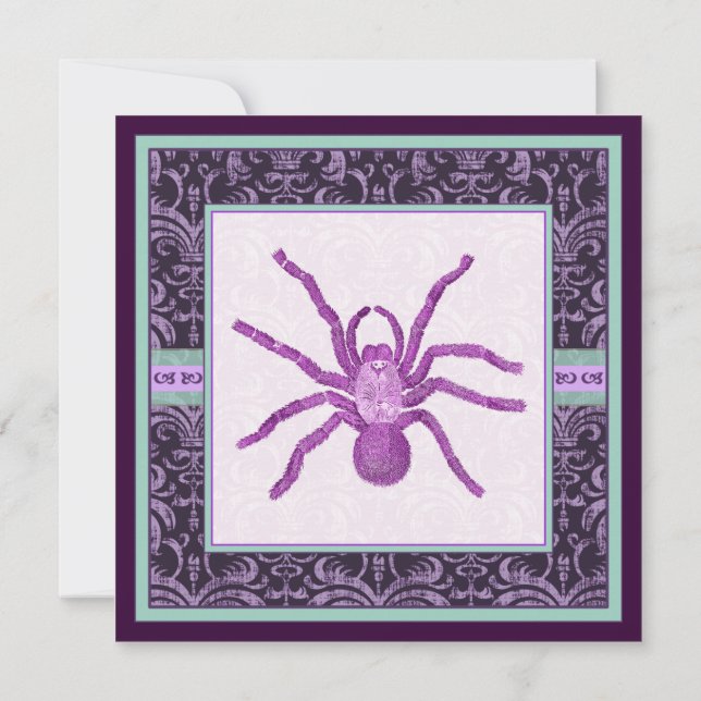 Invitación Noche gótica Halloween elija su araña venenosa (Reverso)