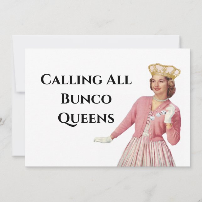 Invitación Noche graciosa de la Reina del Bunco (Anverso)