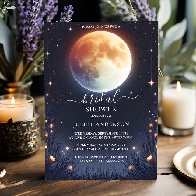 Invitación Noche luna nublada nublada nublada ducha de novia (Subido por el creador)