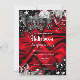 Invitación Noche Mágica de Halloween de Máscara Roja