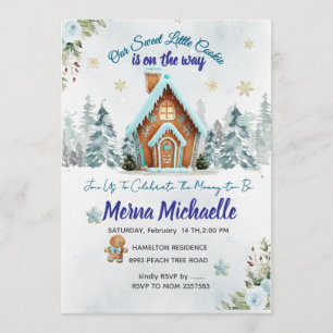 Invitación Noche mágica de invierno Baby Shower de pan de jen