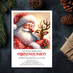 Invitación Noche mágica de Navidad con Santa y Rudolph fiesta