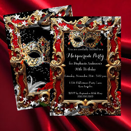 Invitación Noche Mágica Fiesta de Disfraces de Halloween Rojo