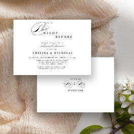 Invitación Noche moderna escrita a mano antes de la cena del 