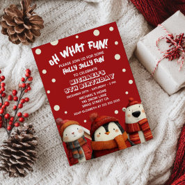 Invitación Noche navideña de navidad de animales curados