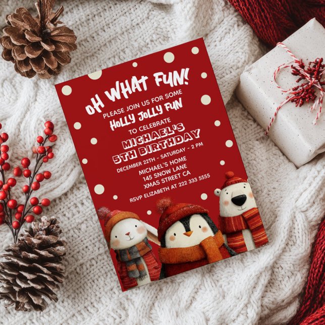 Invitación Noche navideña de navidad de animales curados (Subido por el creador)