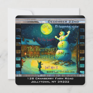 Invitación Noche nevada recuerdo del muñeco de nieve fiesta d
