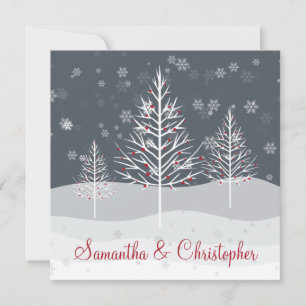 Invitación Noche nevada y Boda de árboles de invierno