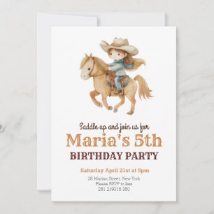 Invitación Noche que viaja en Rodeo Chica Occidental Cumpleañ