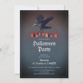 Invitación Noche Raven Houses Moonlight Halloween