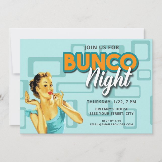 Invitación Noche Retro Bunco (Anverso)