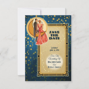 Invitación Noche Romance Wedding Save The Date - Redhead