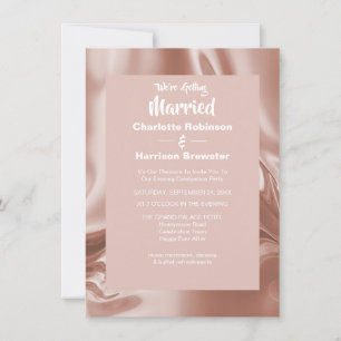 Invitación Noche Rosa elegante de oro rizado Satin Glam