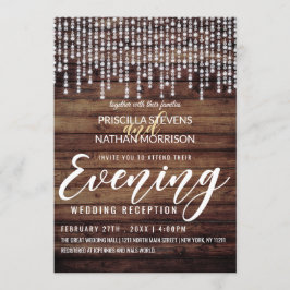 Invitación Noche Rustic Wood Hanging Diamond Lights
