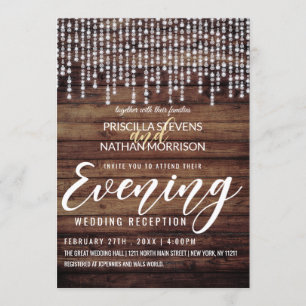 Invitación Noche Rustic Wood Hanging Diamond Lights