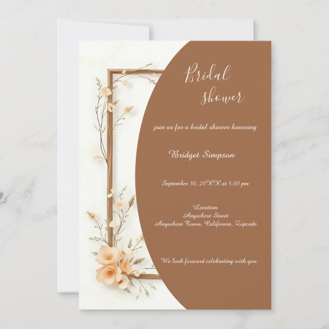 Invitación Noche rústica de armonía floral de tierra (Anverso)