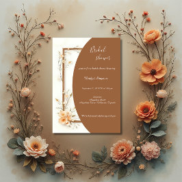 Invitación Noche rústica de armonía floral de tierra