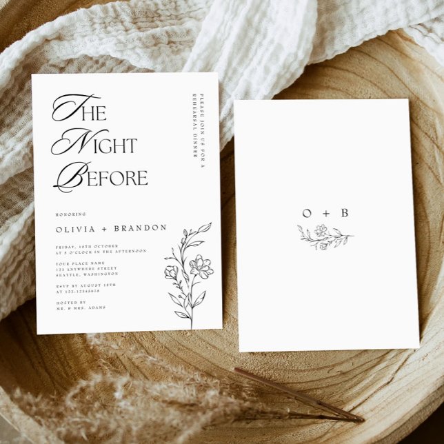 Invitación Noche Rustica Moderna Antes De La Cena Del Ensayo (Subido por el creador)