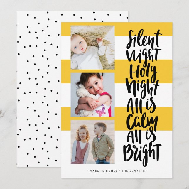 Invitación Noche silenciosa tres Navidades de festividades fo (Anverso / Reverso)