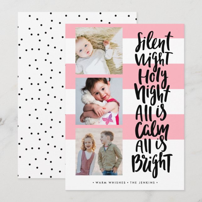 Invitación Noche silenciosa tres Navidades de festividades fo (Anverso / Reverso)