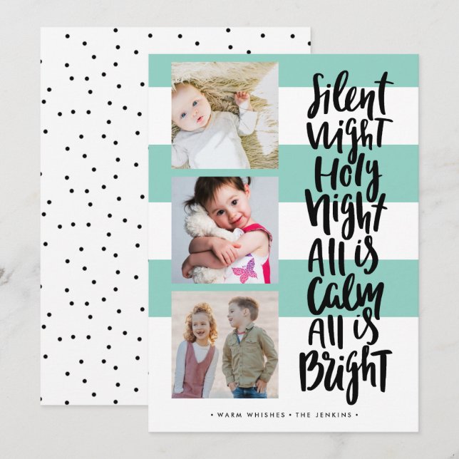 Invitación Noche silenciosa tres Navidades de festividades fo (Anverso / Reverso)