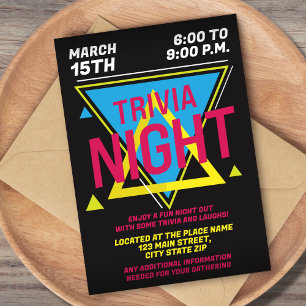 Invitación Noche simple de la trivialidad de color de los año