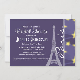 Invitación Noche Starry de París; Torre Eiffel