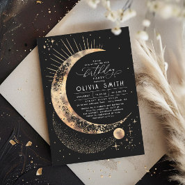 Invitación Noche Starry Moon Cumpleaños Celestial Místico