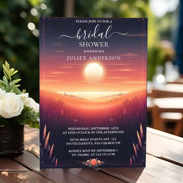 Invitación Noche Sunset Moon Cloud Twilight Brillante Shower (Subido por el creador)