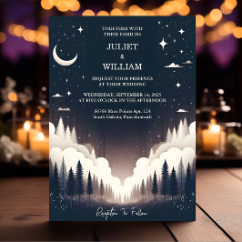 Invitación Noche Sunset Stars Moon Cloud Twilight Boda