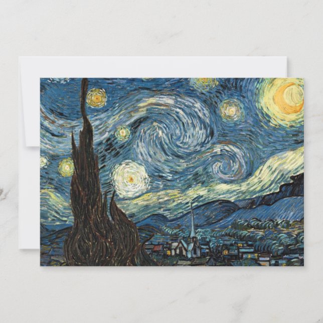 Invitación Noche Van Gogh Starry (Anverso)
