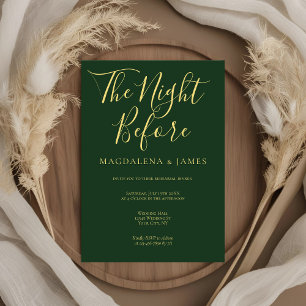 Invitación Noche verde oscuro simple antes de la cena del ens