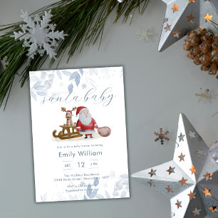 Invitación Nochebuena de invierno, baby shower de Santa