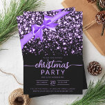 Invitación Nochebuena de la empresa festividad Purple Winter<br><div class="desc">Elegante Empresa Formal y Fiesta de Navidades corporativos / Cocktail / Dinner Invitation con estrellas purpurinoso. Impresione a sus amigos y compañeros de trabajo con este sofisticado y elegante diseño de invitación.</div>