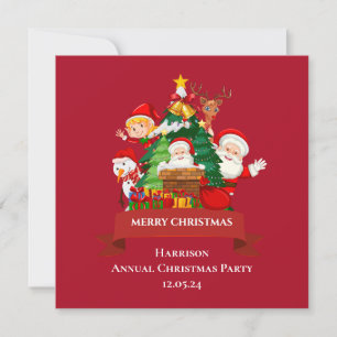 Invitación Nochebuena de morada simple y roja