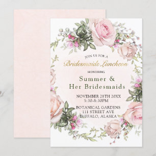 Invitación Nochebuena de novias peony Pink Roses