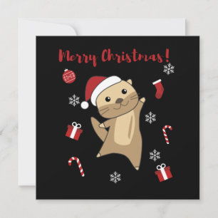 Invitación Nochebuena de nutria nieve invierno Animales Nutri